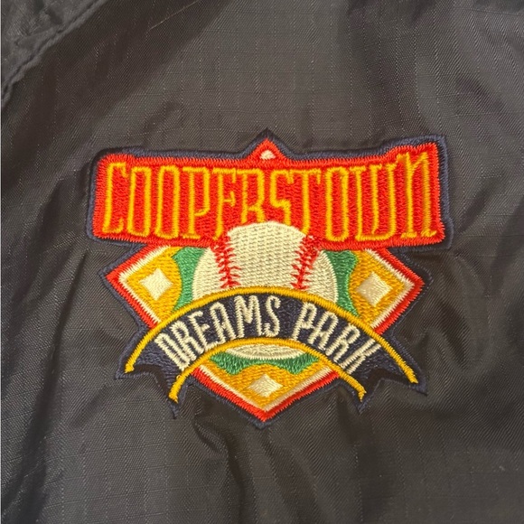 Cooperstown Dreams Park Jacket Mens 2XL Blue Snap Button Up Collared Windbreaker - Picture 3 of 5